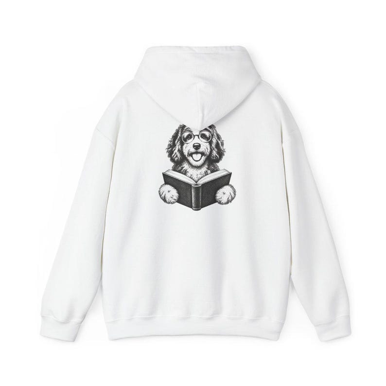 Maglietta per cani amanti dei libri, maglietta per amanti dei cani e dei libri, regalo per la mamma di un Aussiedoodle, maglietta per Aussiedoodle che legge, regalo per topi di biblioteca immagine 12