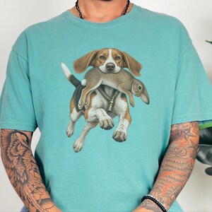 Camiseta de caza de beagle, regalo para cazadores de conejos, camiseta de perro sabueso, camiseta vintage para perros, regalo para deportistas al aire libre imagen 6