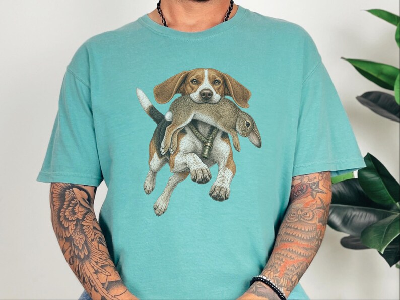 Camiseta de caza de beagle, regalo para cazadores de conejos, camiseta de perro sabueso, camiseta vintage para perros, regalo para deportistas al aire libre imagen 6