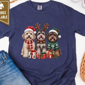 Christmas Schnoodle Sweatshirt, Schnoodle Mom Gift, Festive Dog Crewneck, Holiday Pet Lover Shirt, Schnoodle Dad Present image 4