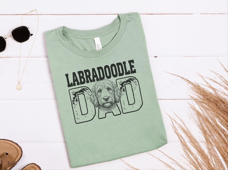Labradoodle Dog Gift, Funny Labradoodle Dad Shirt, Personalized Pet Owner T-shirt, Vintage Dog Father Life Graphic Tee, Funny Dog Dad Shirt image 1