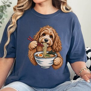 Camiseta de ramen para cockapoo, regalo para amantes de los fideos, camiseta de ramen para amantes de los perros, regalo divertido para dueños de cockapoo, camiseta de comida asiática imagen 3