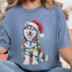 Husky Christmas Shirt, Husky Christmas Sweatshirt, Dog Christmas Gift, Holiday Dog Owner Gift, Siberian Husky Lover Tee image 10