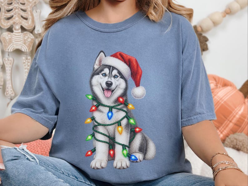 Husky Christmas Shirt, Husky Christmas Sweatshirt, Dog Christmas Gift, Holiday Dog Owner Gift, Siberian Husky Lover Tee image 10
