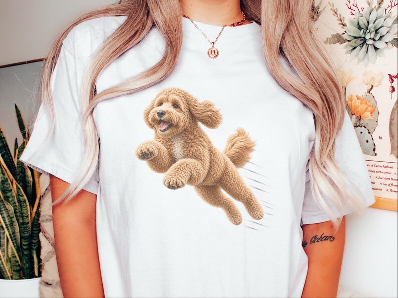 Camiseta Goldendoodle, Regalo para mamá Goldendoodle, Camiseta Perro Corredor, Regalo para papá Doodle, Camiseta Perro Rápido, Camiseta para Amantes de los Perros imagen 3