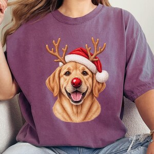 Christmas Dog Shirt, Yellow Lab Gift, Holiday Dog Sweater, Lab Mom Sweatshirt, Santa Paws Christmas image 7