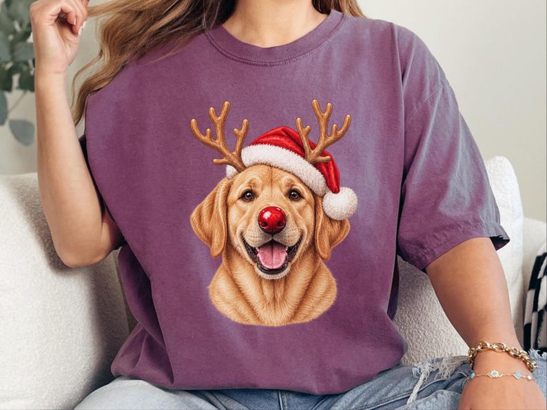 Christmas Dog Shirt, Yellow Lab Gift, Holiday Dog Sweater, Lab Mom Sweatshirt, Santa Paws Christmas image 7