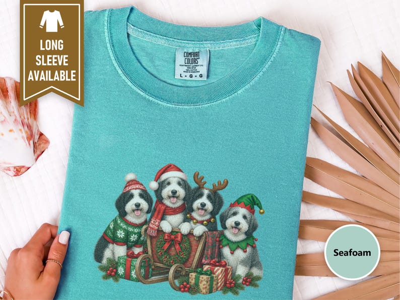 Sheepadoodle Christmas Shirt, Holiday Dog Lover Gift, Festive Puppy Shirt, Sheepadoodle Mom Tee, Cute Xmas Dog Apparel Bild 9