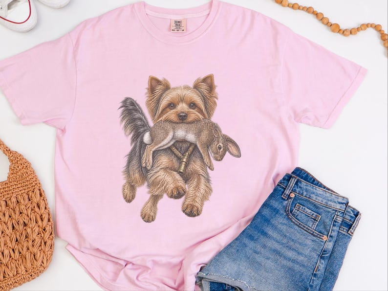 Yorkshire-Terrier-Shirt, Geschenk für Yorkshire-Terrier-Fans, Vintage-Hundemotiv, Jagdhund-Shirt, Arbeitshund-Shirt, Bootleg-Hunde-Shirt, Lustiges Yorkshire-Terrier-Geschenk Bild 9