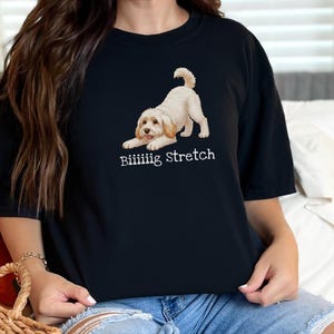 Camiseta elástica grande Comfort Colors para amantes de los Schnoodle, camiseta divertida con diseño de perro Doodle, regalo para mamás perrunas de color marrón esponjoso, regalo para papás dueños de Schnoodle imagen 10