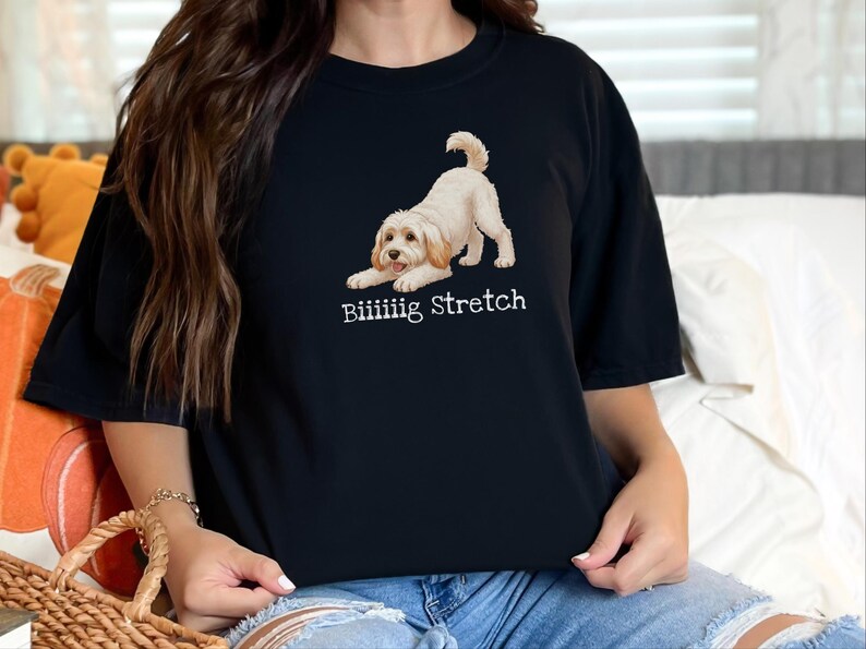 Camiseta elástica grande Comfort Colors para amantes de los Schnoodle, camiseta divertida con diseño de perro Doodle, regalo para mamás perrunas de color marrón esponjoso, regalo para papás dueños de Schnoodle imagen 10