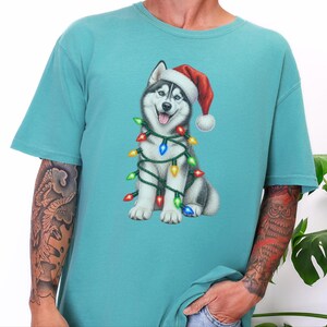 Husky Christmas Shirt, Husky Christmas Sweatshirt, Dog Christmas Gift, Holiday Dog Owner Gift, Siberian Husky Lover Tee image 5