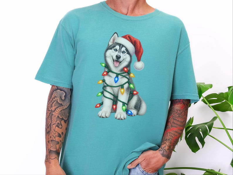 Husky Christmas Shirt, Husky Christmas Sweatshirt, Dog Christmas Gift, Holiday Dog Owner Gift, Siberian Husky Lover Tee image 5