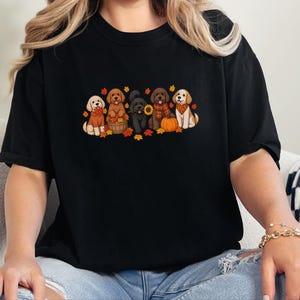 Herbstliches Hunde-Shirt, Geschenk für Cockapoo-Liebhaber, Herbstliches Hunde-Mama-Shirt, Gemütliches Herbst-T-Shirt Bild 9