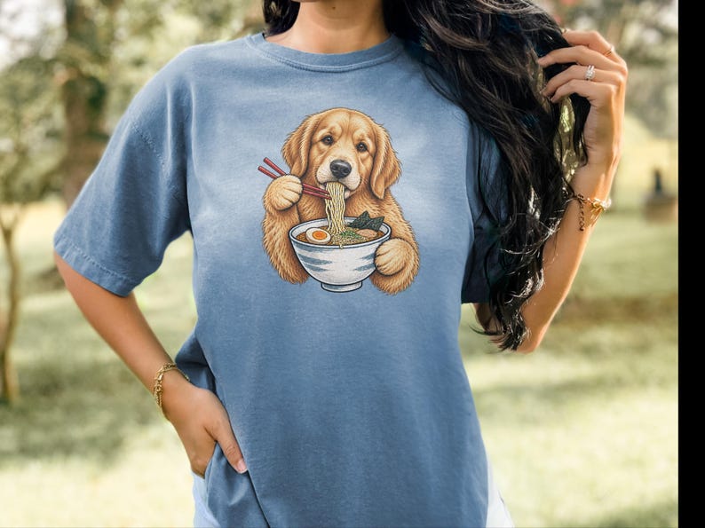 Golden Retriever-tröja, Ramen-älskare, rolig hundtröja, japansk matkonst, nudelälskare-t-shirt, Golden Mom-present bild 9