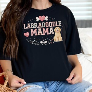 Comfort Colors Labradoodle Gift Tee, Labradoodle Mama Shirt for Women, Funny Fur Mama T-Shirt, Doodle Mom Owner Present for Pets image 6