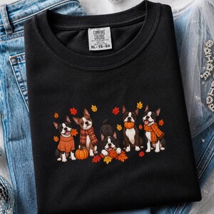 Boston Terrier Fall Shirt, Dog Lover Gift, Cozy Autumn Tee, Cute Puppy Shirt, Boston Terrier Owner Gift, Fall Dog Sweatshirt image 10