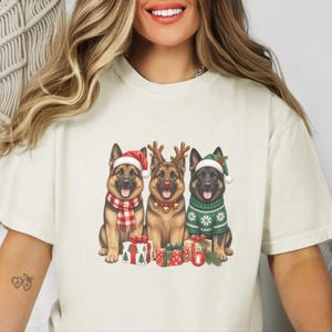 German Shepherd Christmas Sweatshirt, Festive Dog Mom Gift, Holiday Puppy Crewneck, Christmas Dog Shirt, GSD Lover Present