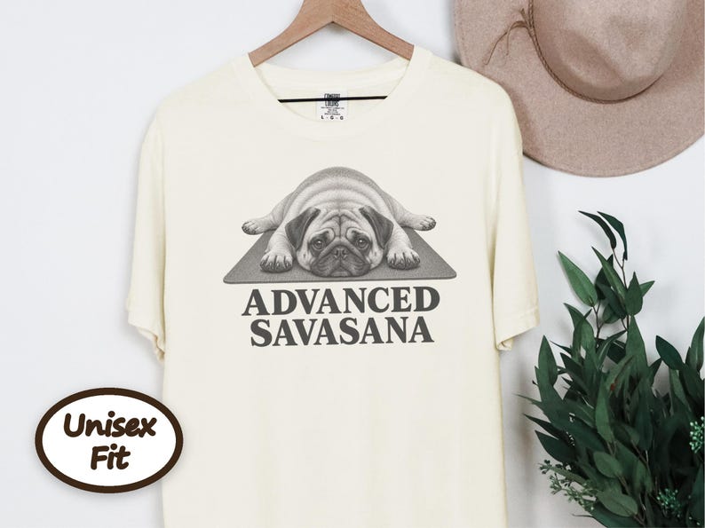 Pug Lover Shirt, Yoga Shirt Women, Pug Mom Gift, Funny Fitness Tee, Advanced Savasana Pug Shirt, Workout Humor Tee, Yoga Instructor Gift image 10