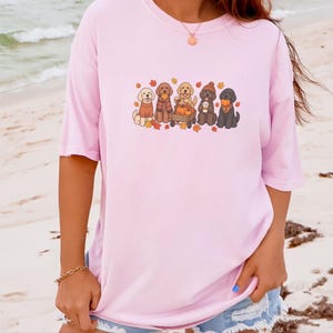 Camiseta de otoño para labradoodles, regalo para amantes de los perros en otoño, sudadera acogedora de la temporada de calabazas, camiseta para mamás de labradoodles imagen 6