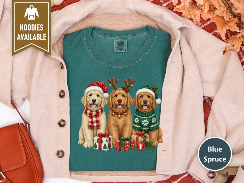 Golden Retriever Christmas Shirt, Golden Retriever Gift, Christmas Pet Art, Dog Christmas Sweatshirt, Golden Retriever Mom Shirt image 9