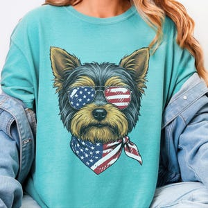Yorkshire terrier, amerikansk flagga, hund, present, present, present, gåva bild 3