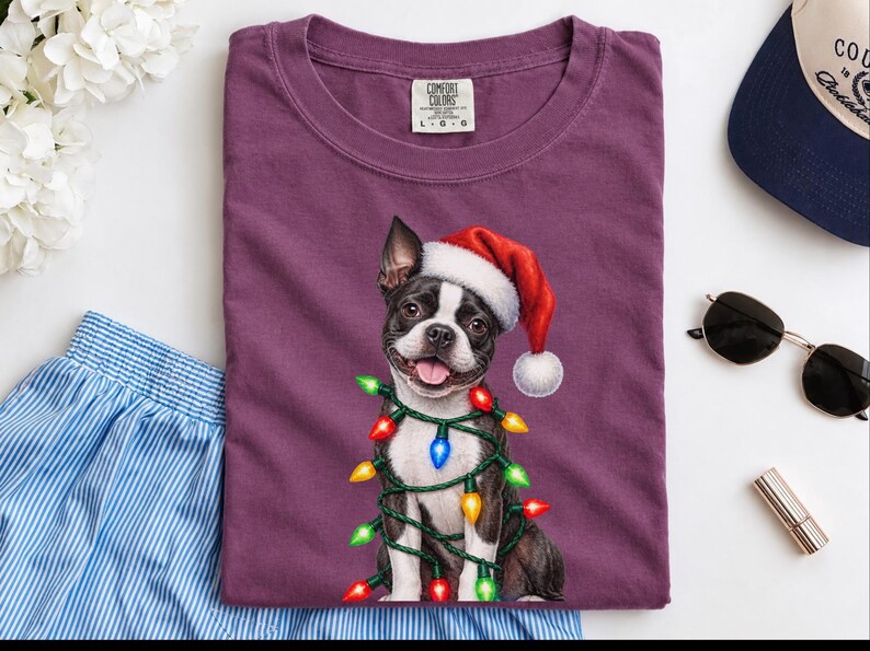 Boston Terrier Christmas Shirt, Boston Terrier Mom Gift, Holiday Dog Shirt, Christmas Puppy Sweatshirt, Dog Owner Gift, Dog Christmas Tee image 8