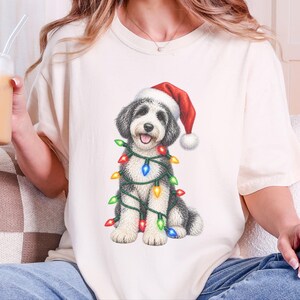 Sudadera navideña para Sheepadoodle, camiseta navideña para perros, regalo navideño para perros, regalo navideño para mamás perrunas, regalo para Sheepadoodle imagen 1
