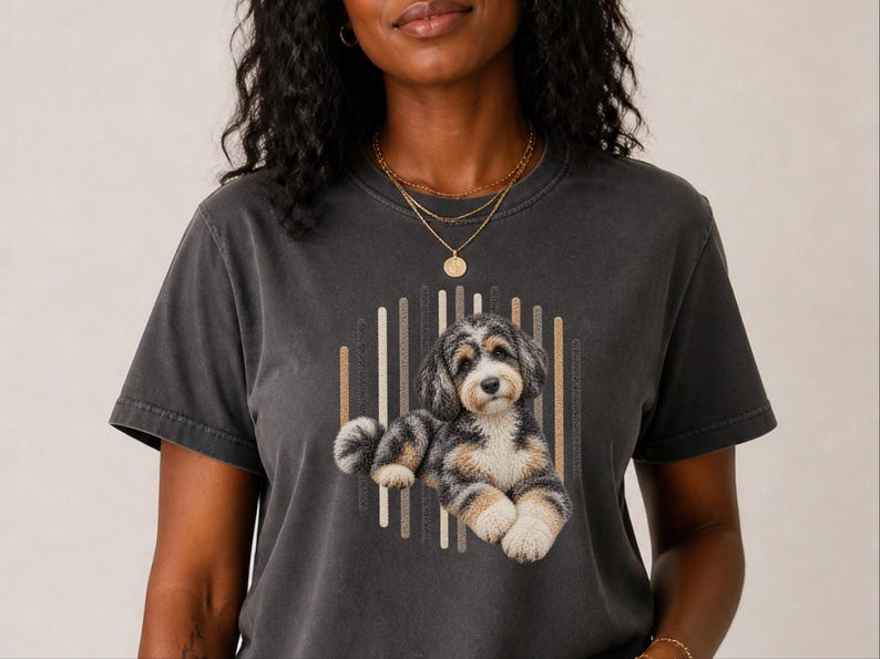 Aussiedoodle shirt, Aussiedoodle cadeau, shirt voor hondenmoeder, driekleurig puppy shirt, shirt voor doodle-liefhebbers, cadeau voor hondeneigenaar afbeelding 5