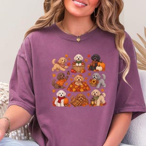 Maltipoo Fall Shirt, Fall Dog Lover Gift, Autumn Puppy Tee, Cozy Fall Dog Shirt, Maltipoo Mom Shirt image 1