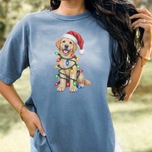 Maglietta natalizia per cani, regalo di Natale per Labrador giallo, maglietta per amanti dei cani per le feste, felpa natalizia per Labrador immagine 5