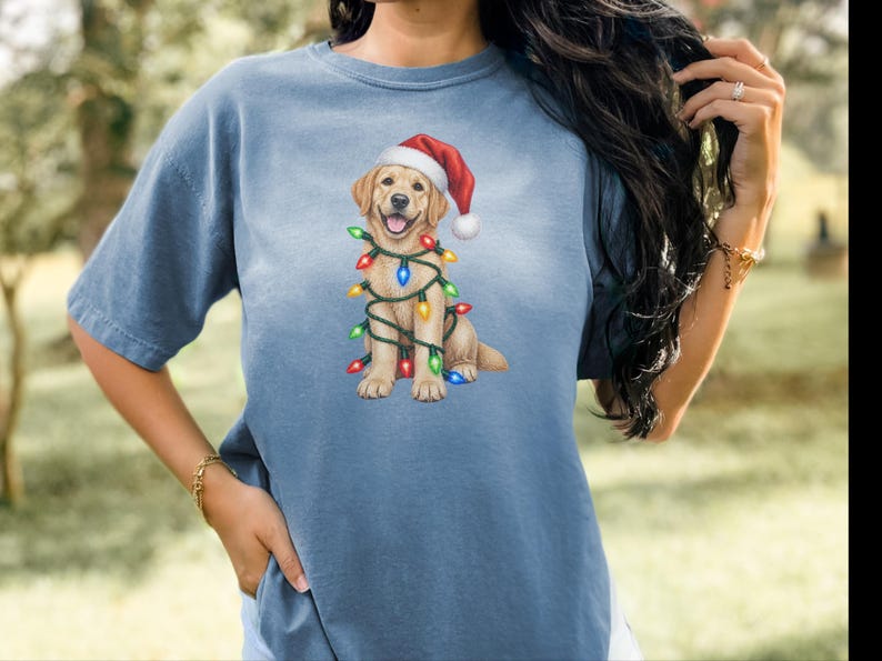 Maglietta natalizia per cani, regalo di Natale per Labrador giallo, maglietta per amanti dei cani per le feste, felpa natalizia per Labrador immagine 5