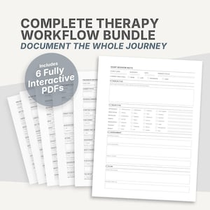 SOAP Note Template Bundle | Therapy Documentation Forms | Intake, Treatment Plan & Progress Notes | Fillable PDFs