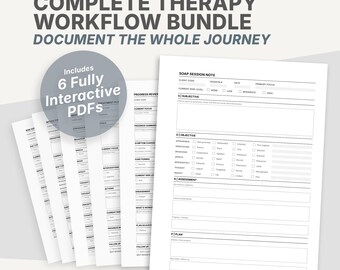 SOAP Note Template Bundle | Therapy Documentation Forms | Intake, Treatment Plan & Progress Notes | Fillable PDFs