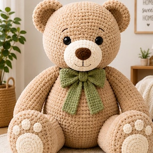Haakpatroon gigantische teddybeer pdf, beginnersvriendelijke amigurumi-tutorial