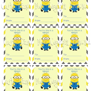 Printable You&#39;re One in a Minion Valentine&#39;s Day Card