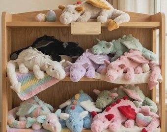 Kolekcja pluszowych Jellycat Dragon, fantastyczna pluszowa zabawka, Sky Snow Rose Onyx (70 cm)