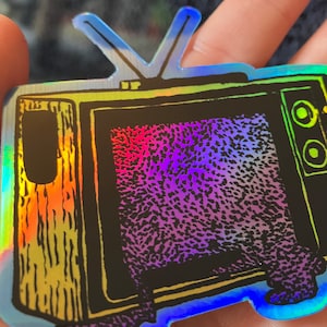 Holographic Melting Static TV Sticker - Etsy