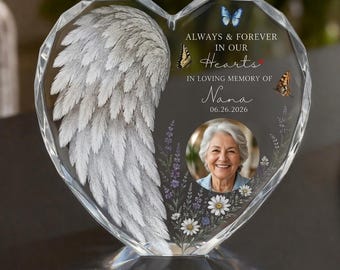 Gepersonaliseerde Memorial Crystal Heart Nachtlampje, Forever In Our Hearts, Pet Memorial, Memorial Gifts, Lover Loss, Sympathy Gift