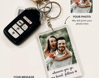 Custom Photo Acrylic Keychain, Personalized Picture Keychain, Couple Gift, Anniversary Gift, Gift For Boyfriend Girlfriend,Custom Photo Gift