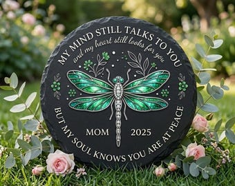 Aangepaste foto Memorial Garden Stone My Soul Knows You Are At Peace, aangepaste gedenksteen, tuinherdenkingsdecor, herdenkingscadeau moeder verlies
