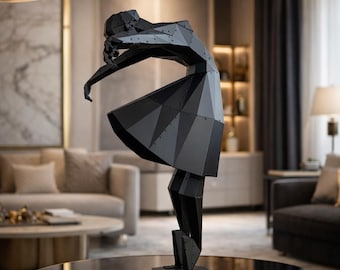 Escultura de bailarina de metal, estatua geométrica negra de bailarina, arte de ballet moderno para la decoración de la sala de estar y regalo de danza.