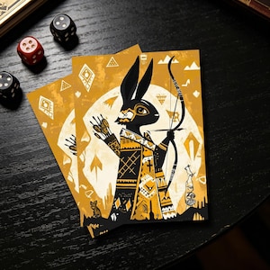 bunny card sleeves ETLKJVBL for MTG Storage Solution, High Capacity Anime Card for Mtg Deck Box, Rabbit Wear Cloak for MTG Card Box and Commander Decks, Designed Specifically for Mtg Players quality Polypropylene (PP) Double Card Sleeves Whiskey Rabbit