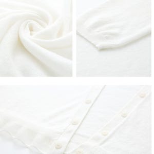 Soft Lightweight White Linen Cardigan Women Relaxed Fit Sheer Summer Sweater V-Neck Button Down Top Minimalist Tencel Cotton Blend Cover Up image 5