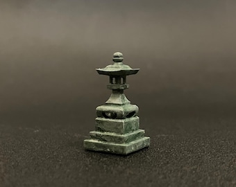 Farol japonés de piedra hecho a mano – Miniatura decorativa independiente (Juego de 2)