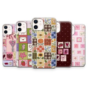 "Patchwork Floral Tile Briefmarke Handy Hülle, Eleganter Druck"""