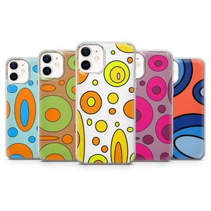 Retro Oval 70s Bubble Circle Phone Case, Elegant Print