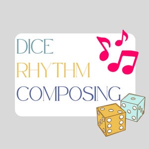 Kompositionsaktivitet med tärningsrytm | Kreativt musikspel för elever | Utskrivbar improvisation | PianoForte | PDF