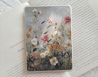 Floral ästhetische Kindle Insert, druckbare Kindle Insert, Neutral Flower Art, Kindle Case Insert, Kindle Zubehör, Lese Zubehör