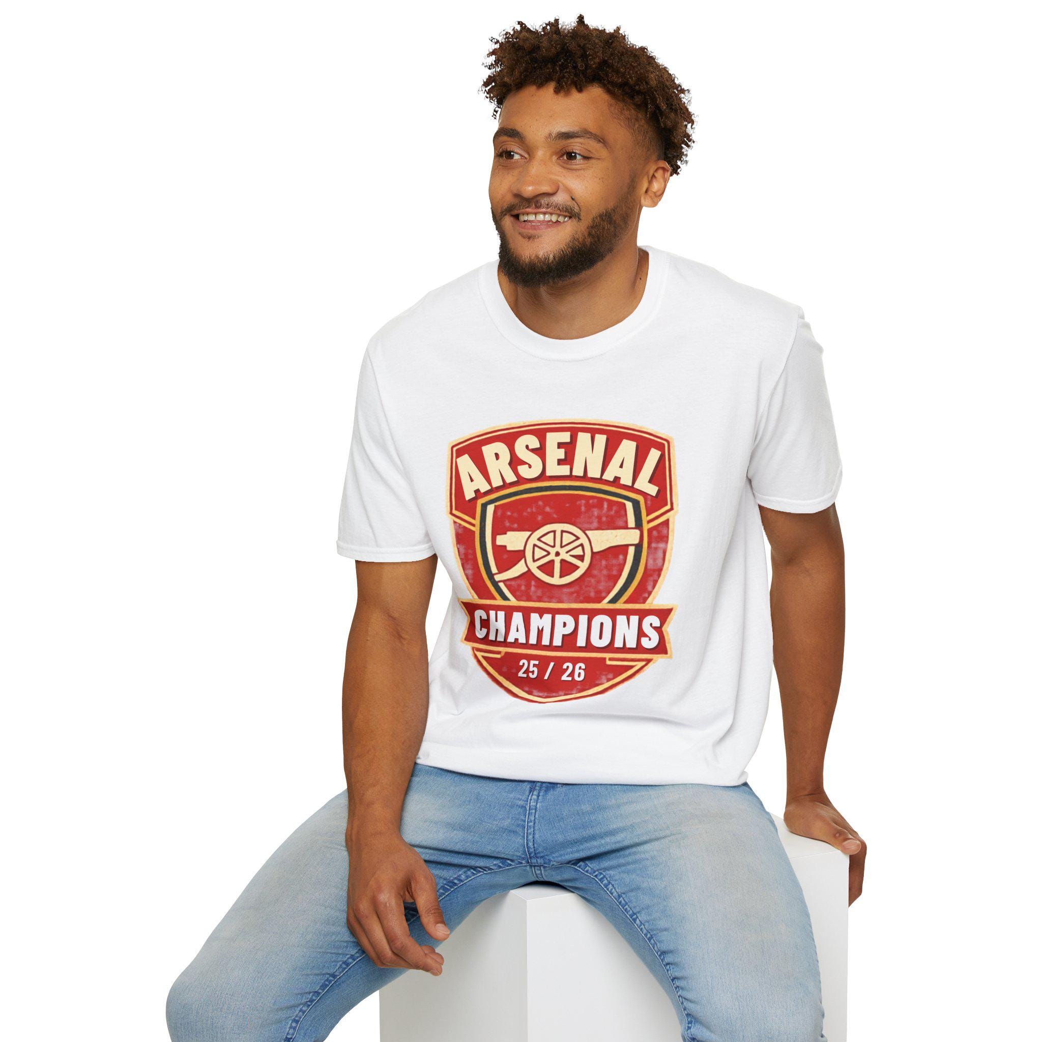 Arsenal Champions 25/26 T-shirt | Football Club Crest Tee Premier
